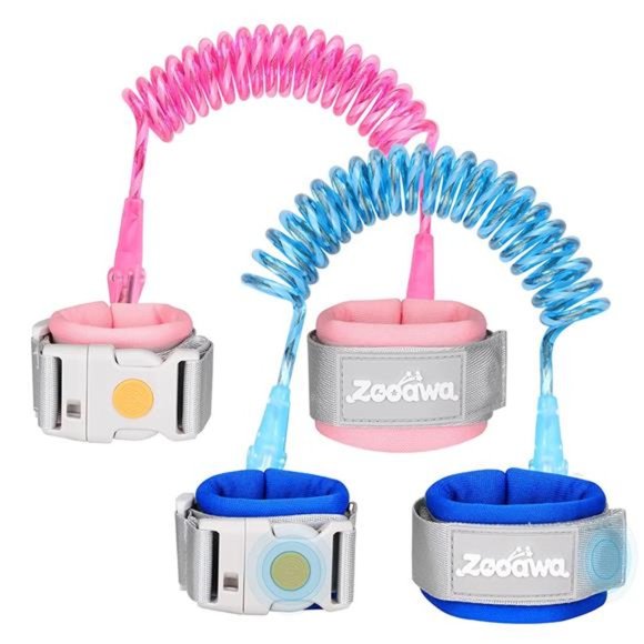 Zooawa Toddler Leash 2Pack, Harness Anti Lost Wrist Link with Magnetic Lock